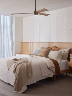 Lucci Air Deckenventilator Climate IV Nickel/Teak mit LED Beleuchtung