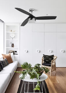 Lucci Air Deckenventilator Bronx Schwarz/Chrom mit LED Beleuchtung