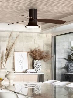 Lucci Air Deckenventilator Flusso ORB/Dark Koa mit LED Beleuchtung