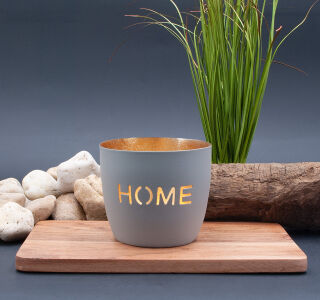 Madras Windlicht, M, Flannel-Gold, Home