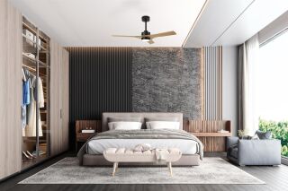 Mantra Thai Deckenventilator LED Fernbedienung dimmbar schwarz