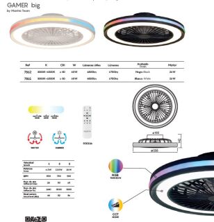 Mantra Gamer Big Deckenventilator LED Fernbedienung dimmbar weiß