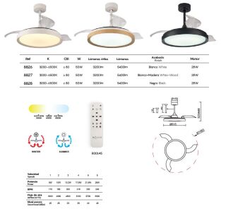 Mantra Mistral Deckenventilator LED Fernbedienung dimmbar Holzoptik
