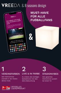 8 Seasons Design Shining Cube mit MIKA Fußball Licht 43cm