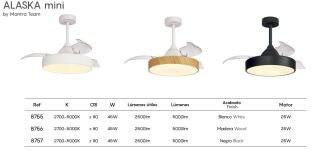 Mantra Alaska Mini Deckenventilator LED Fernbedienung dimmbar Holzoptik