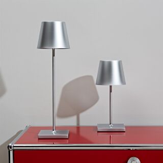 Sigor Nuindie mini 25 USB-C silber rund Akku-Tischleuchte LED