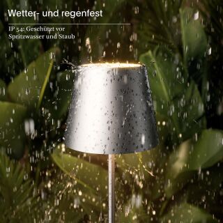 Sigor Nuindie mini 25 USB-C silber rund Akku-Tischleuchte LED