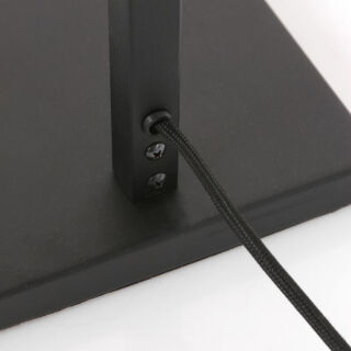 Steinhauer Stang Stehleuchte schwarz Schirm Leinen schwarz-gold