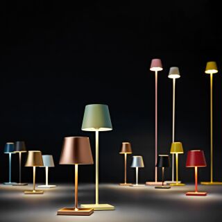 Sigor Nuindie 38 kupfer rund Akku Tischleuchte LED