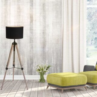 Mexlite Stehleuchte Triek mit Velours Lampenschirm goldfarben