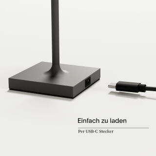 Sigor Nuindie pocket 21 USB-C graphitgrau rund Akku-Tischleuchte LED