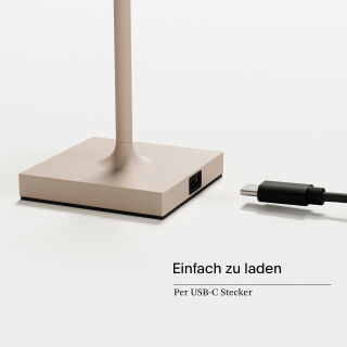 Sigor Nuindie pocket 21 USB-C dünenbeige rund Akku-Tischleuchte LED