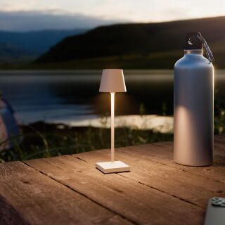 Sigor Nuindie pocket 21 USB-C dünenbeige rund Akku-Tischleuchte LED