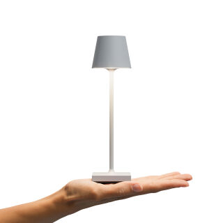 Sigor Nuindie pocket 21 USB-C nebelgrau rund Akku-Tischleuchte LED