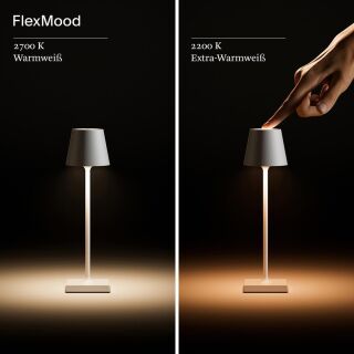 Sigor Nuindie pocket 21 USB-C nebelgrau rund Akku-Tischleuchte LED