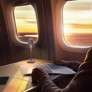 Sigor Nuindie pocket 21 USB-C veilchenlila rund Akku-Tischleuchte LED