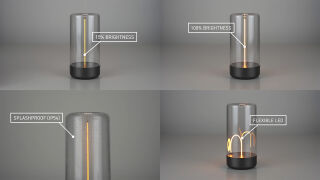 Sompex Pulse Akku LED Tischleuchte neon-orange