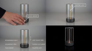 Sompex Pulse Akku LED Tischleuchte silber