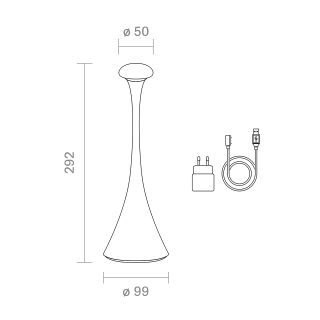 Sigor Nudrop mini graphitgrau Akku-Tischleuchte