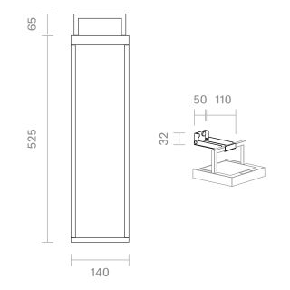 Sigor Numove Akku-Solarleuchte 525mm LED graphitgrau