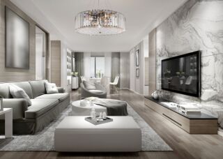 Maytoni Pendelleuchte Recinto 6-flammig Chrom Kristall