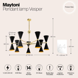 Maytoni Leuchter Vesper 14-flammig E14