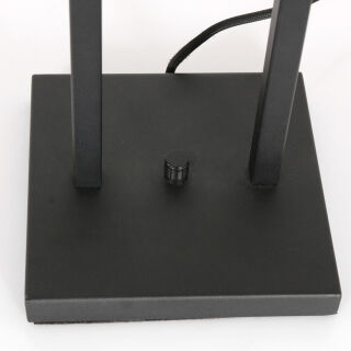 Steinhauer Tischleuchte Stang schwarz Schirm Leinen grau