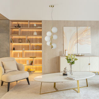 Maytoni Pendelleuchte Dallas 6-flammig gold weiß