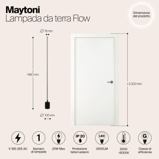 Maytoni Stehleuchte Flow LED gold