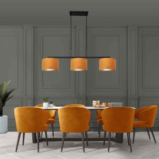 Steinhauer Pendelleuchte Stang schwarz Schirme Velours gold