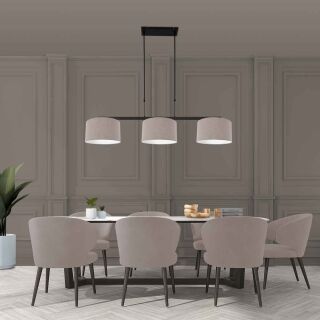 Steinhauer Pendelleuchte Stang schwarz Schirme Leinen grau