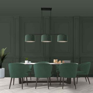 Steinhauer Pendelleuchte Stang schwarz Schirme Velours grün