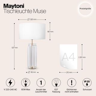 Maytoni Tischleuchte Muse E27 gold