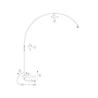 Steinhauer Bogenleuchte Sparkled Light stahl verschiedene Variationen rauchgrau Kugel (Kunststoff)