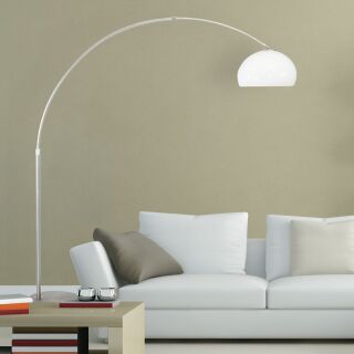Steinhauer Bogenleuchte Sparkled Light stahl verschiedene Variationen rauchgrau Kugel (Kunststoff)