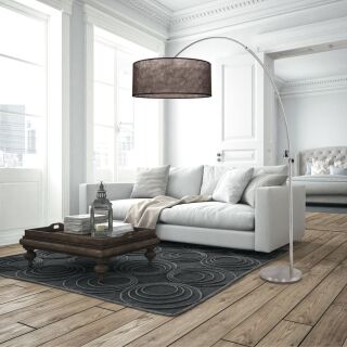Steinhauer Bogenleuchte Sparkled Light stahl verschiedene Variationen rauchgrau Kugel (Kunststoff)
