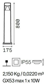 Ideal Lux Außenleuchte Standleuchte Cosmo weiß GX35