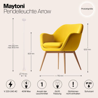 Maytoni Pendelleuchte Arrow GU10 weiß