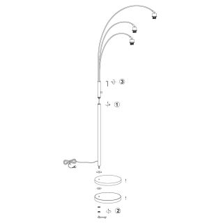 Steinhauer Bogenleuchte Sparkled Light 3-flammig schwarz verschiedene Variationen