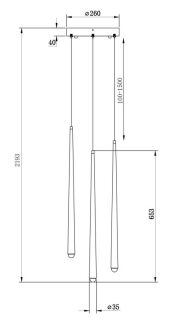 Maytoni Pendelleuchte Cascade LED 3-flammig schwarz