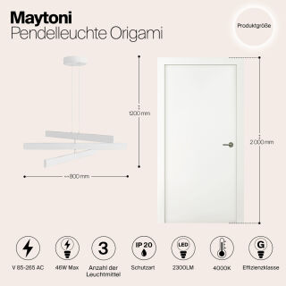 Maytoni Pendelleuchte Origami LED weiß