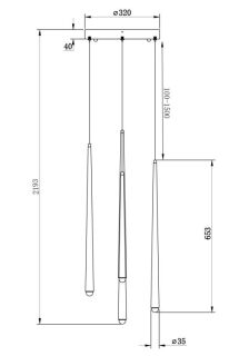 Maytoni Pendelleuchte Cascade LED 5-flammig messing