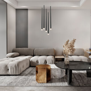 Maytoni Pendelleuchte Cascade LED 5-flammig schwarz