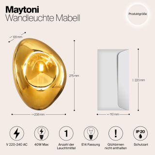 Maytoni Wandleuchte Mabell E14 gold