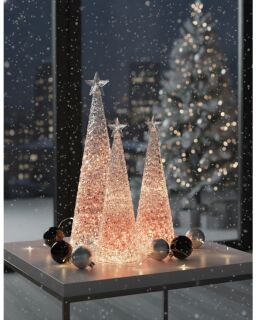 Sompex Weihnachtsbaum Tischleuchte Glamor rot Batteriebetrieben 33 cm