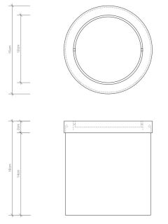 Decor Walther DW 1240 Tischpapierkorb mit Schwingdeckel Schwarz matt