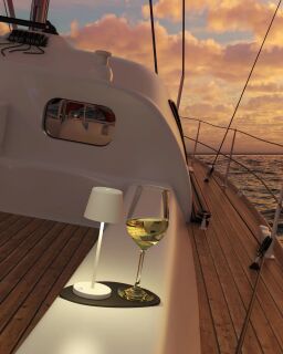 Silwy x Sompex Monaco Akku-Tischleuchte weiß