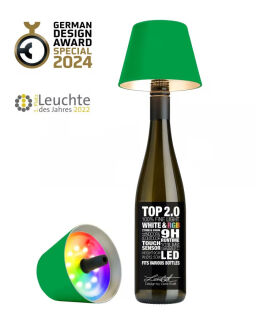 Sompex Top 2.0 neon grün RGB Akkuleuchte Flaschenaufsatz
