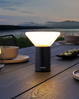 Sompex Mikono Akku-Tisch- Pendelleuchte olivgrün