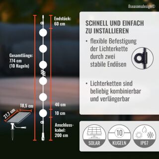 Solar Akku LED Lichterkette Glowing Elegance 10